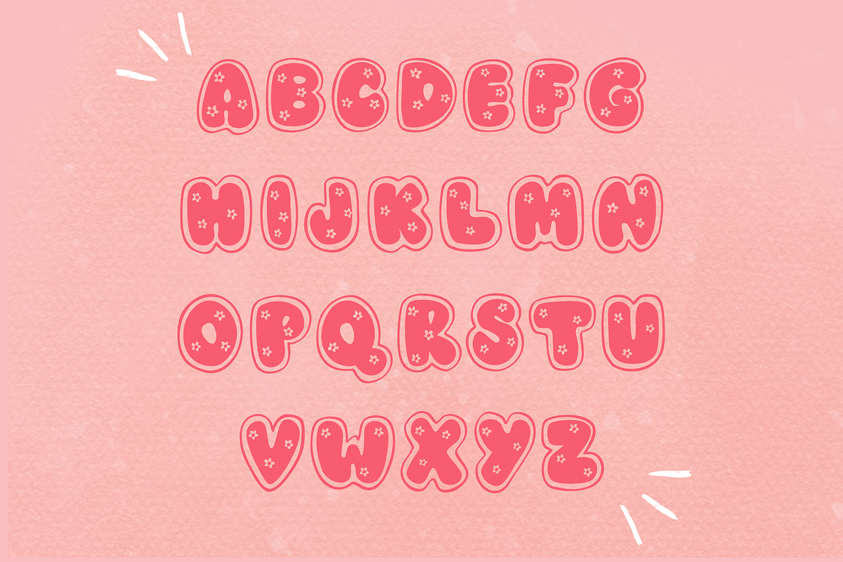 Flower cute font, a Handwritten Font by JJuta (Photo 7 of 7)