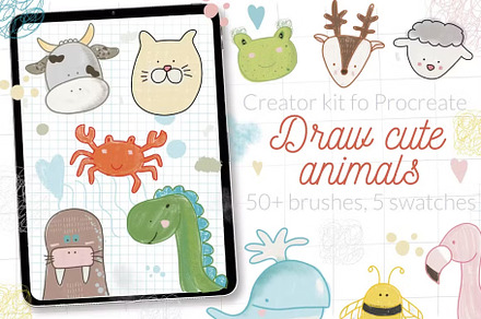 Cute animals Procreate stamps