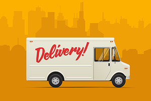 Delivery Truck. Vector Illustrations