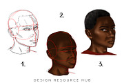Procreate Drawing: Portrait Poses, a Shape Add-On by Design Resource Hub (Thumbnail 9 of 10)
