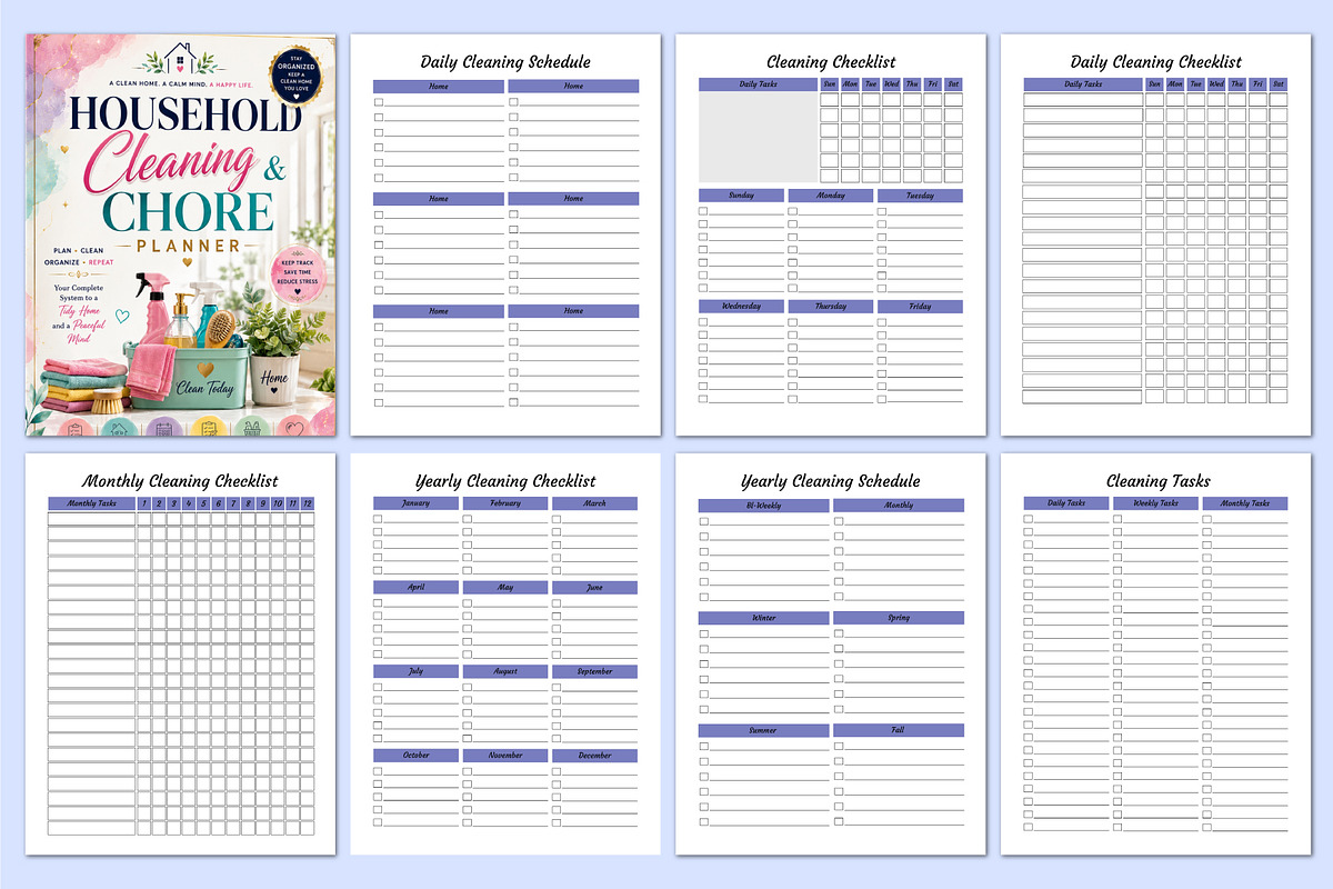 Household Cleaning & Chore Planner., a Stationery Template by Shumaya (Photo 2 of 4)