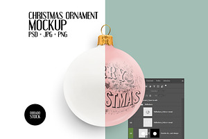 Isolate Christmas Ornament Mockup