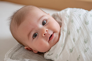 Peaceful sleeping baby in cozy nursery, a Person Photo by AlyaAnd