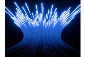 Blue neon light speed effect. 3D, a Background Graphic by Marozhkastudio