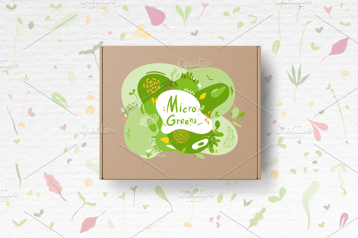 Microgreens Vector Set 1, a Food Illustration by ElenaKovalyova (Photo 6 of 21)