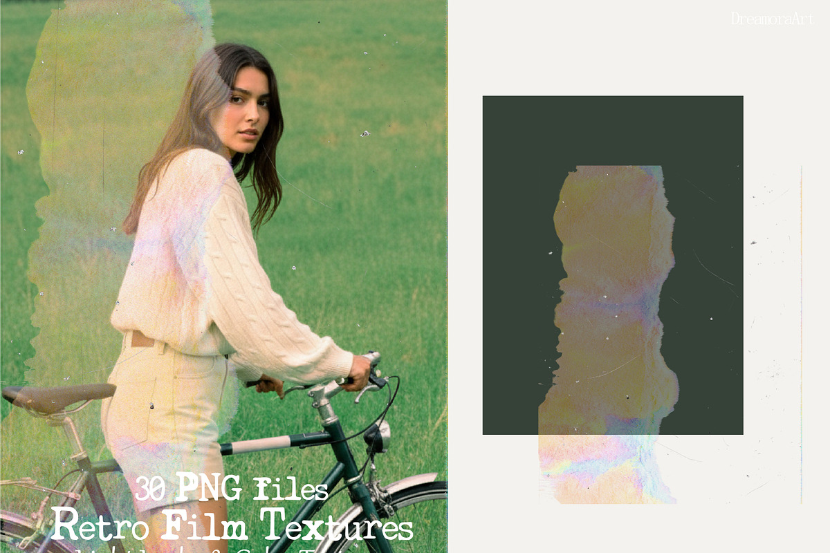 Retro Film Textures 30 Overlays PNG, a Texture Graphic by DreamoraArt (Photo 2 of 16)