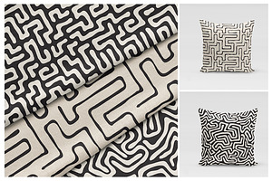 Labyrinth Seamless Patterns Set V.2