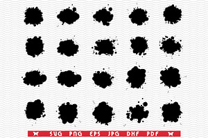 SVG Ink Stains, Black silhouettes
