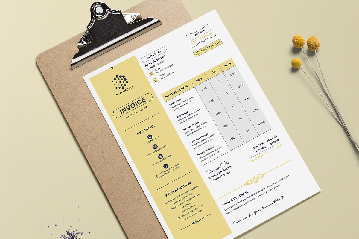 Invoice, a Stationery Template by TelaTemplates (Photo 6 of 8)