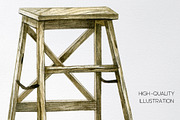 Watercolor rustic wooden clipart, an Object Illustration by yana.fefelova (Thumbnail 3 of 4)