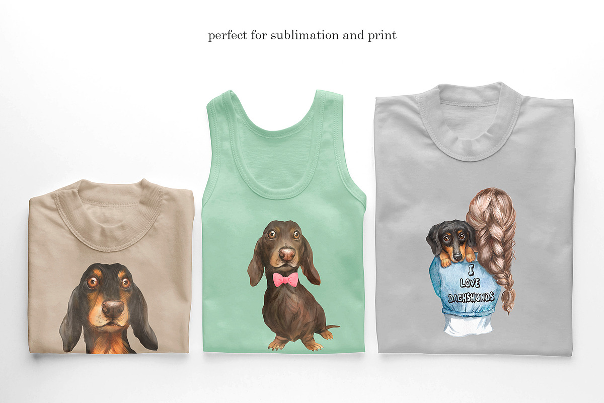Dachshund dog watercolor clipart., an Illustration by SavinV (Photo 5 of 7)