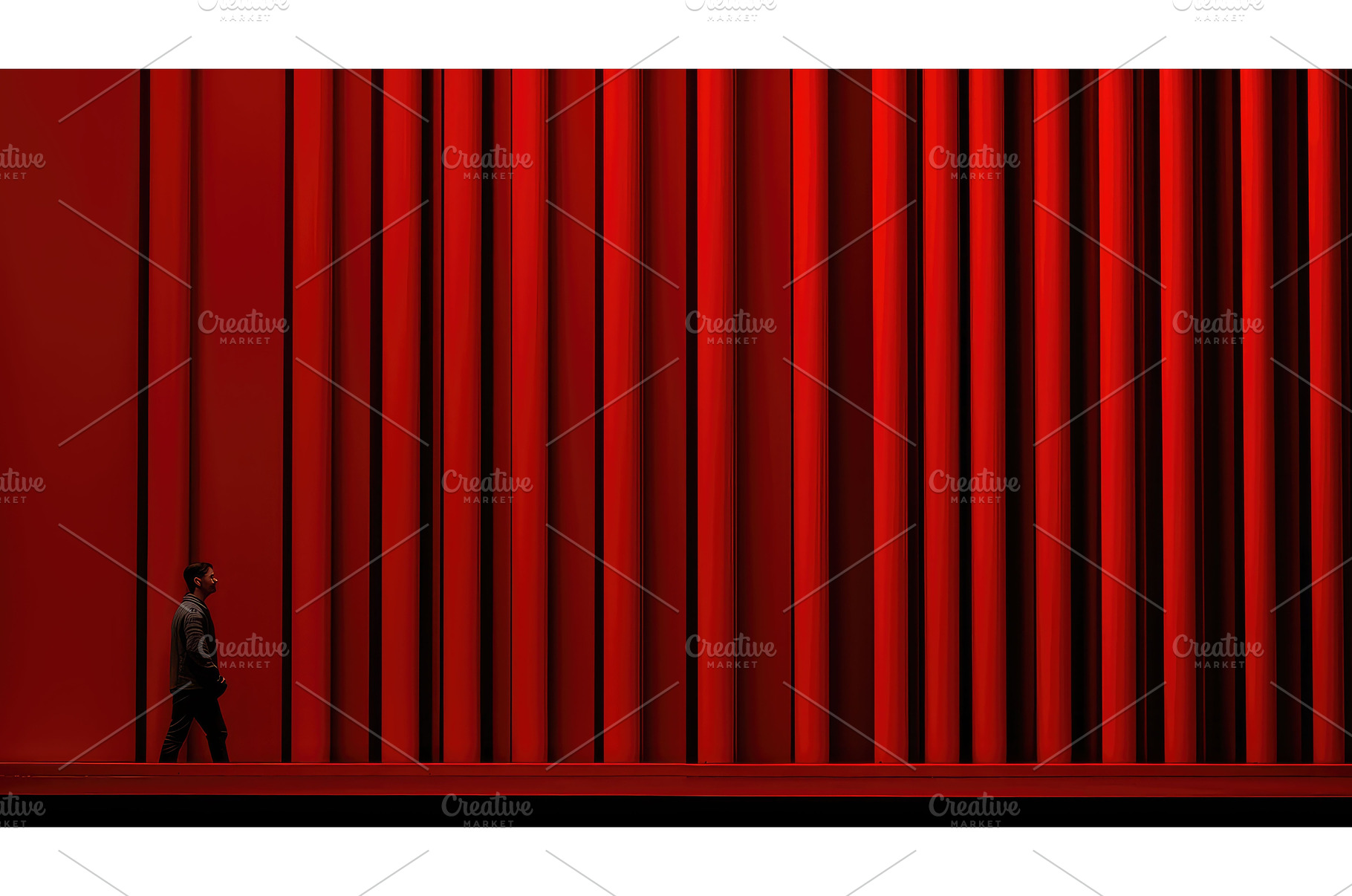 color line red background ai, an Abstract Photo by pikepicture