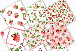 Strawberry Seamless Patterns