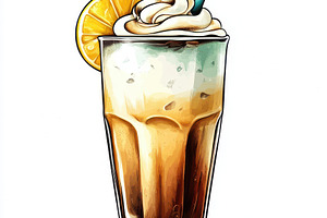 Glass with milkshake, mint and lemon, a Food & Drink Photo by Pixeness Studio