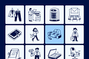 Office Work Drawing Art Set, an Outline Icon by Vectors Market (Thumbnail 7 of 9)