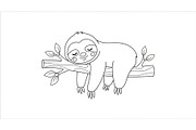Cute Sloth Line Art Bundle, an Illustration by musafir_fashion (Thumbnail 20 of 51)