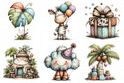 Watercolor Birthday Tropics Clipart, an Illustration by Daily.Designs (Thumbnail 6 of 8)