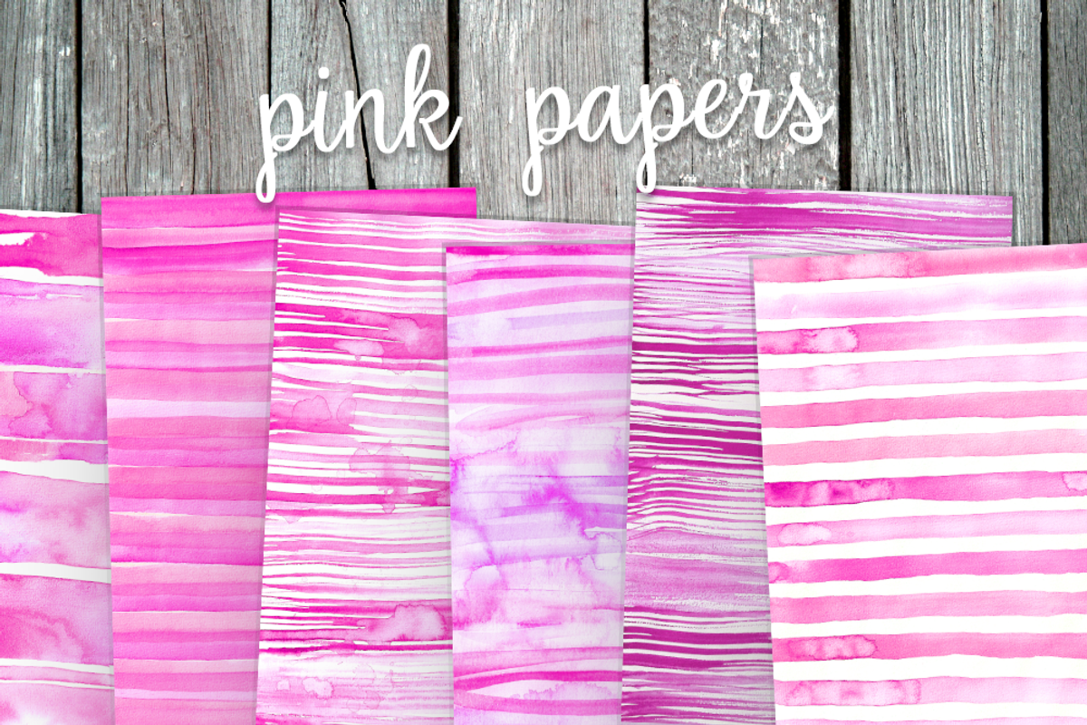 Watercolor Stripes Texture Papers, a Texture Graphic by Sinziana Romanescu (Photo 3 of 11)