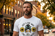 Just A Girl Who Loves Sunflowers PNG, a Shirt Mockup by Vector Stall (Thumbnail 3 of 15)