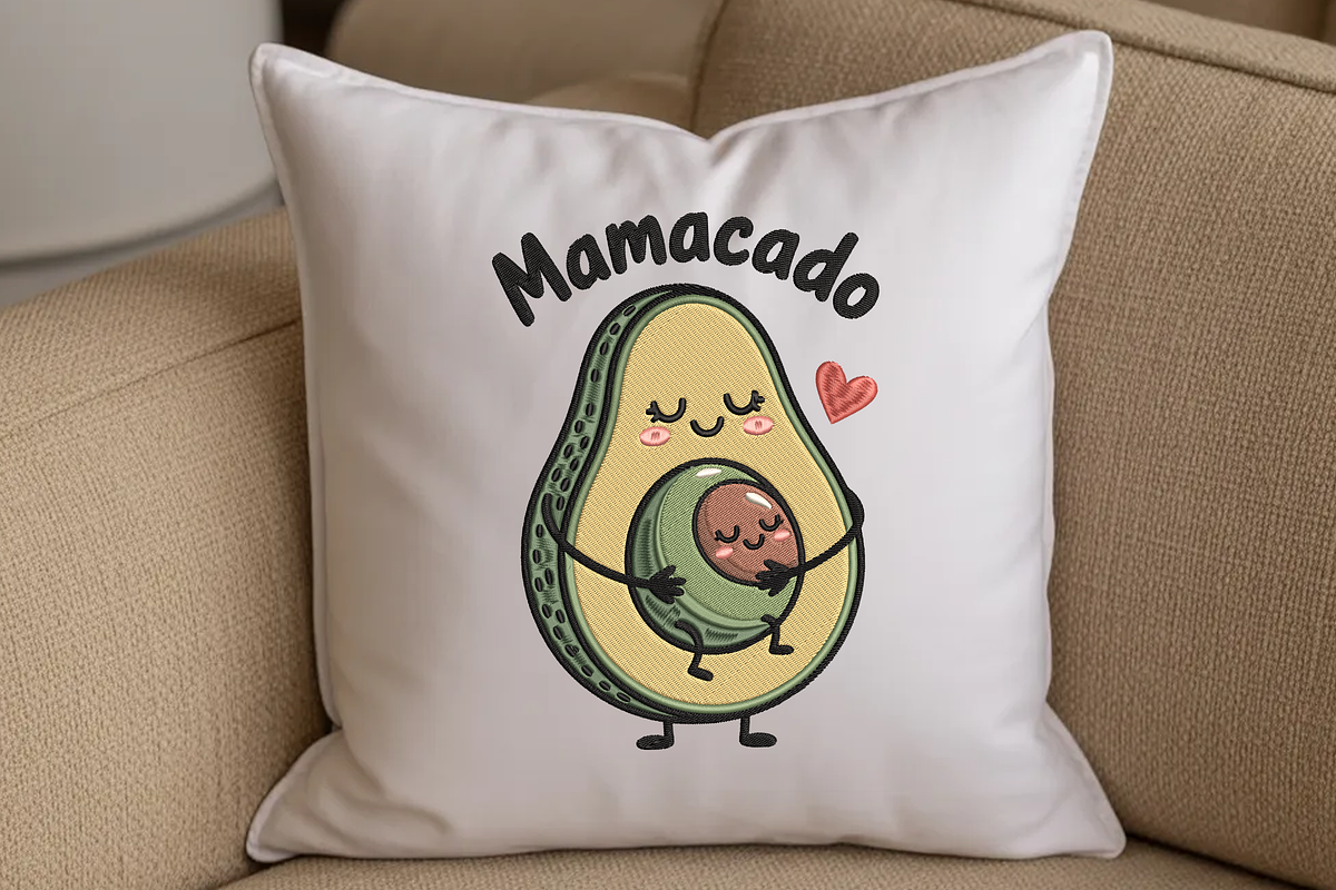 Mamacado Avocado Machine Embroidery, an Illustration by Moss Rose (Photo 3 of 3)