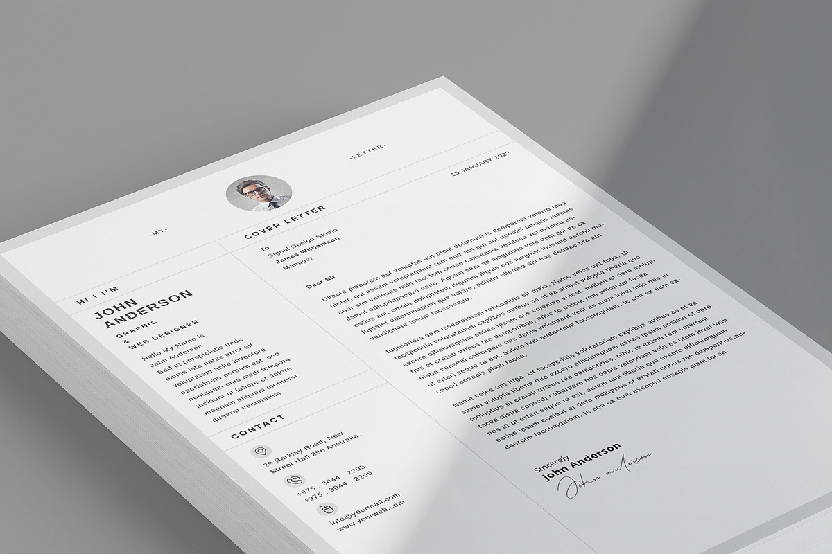 Clean Resume Template, a Resume Template by Designsoul14 (Photo 5 of 6)