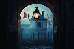 Lantern illuminates entrance with hi, a Photo by Iftikhar Alam
