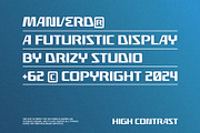 Manverd – Futuristic Display Font, a Sans Serif Font by Drizy (Thumbnail 2 of 10)