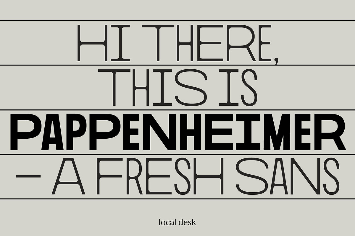 Pappenheimer – A Fresh Sans, a Sans Serif Font by Local Desk Designstudio (Photo 1 of 20)