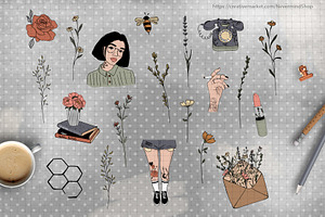 Fall Clipart - Flowers And Tattoos