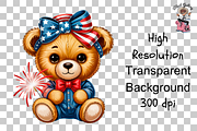 4th of July Cute Bear PNG Bundle, an Illustration by Clipart Bloom (Thumbnail 10 of 11)