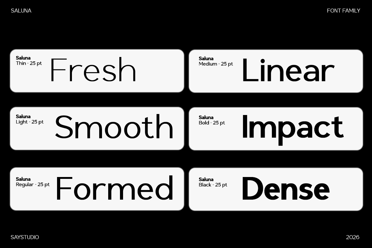 Saluna - Minimalist Sans Serif, a Sans Serif Font by Say Studio (Photo 6 of 15)