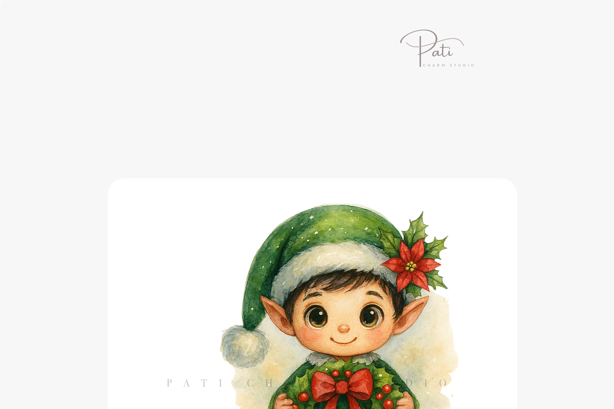 73 Elf Clipart Set, a Decorative Illustration by Pati Charm Studio (Photo 4 of 8)