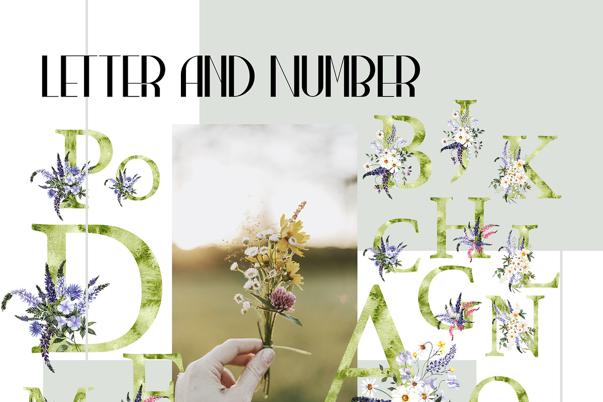Wild Garden. Watercolor wildflowers., an Object Illustration by ma_i_vi (Photo 10 of 11)