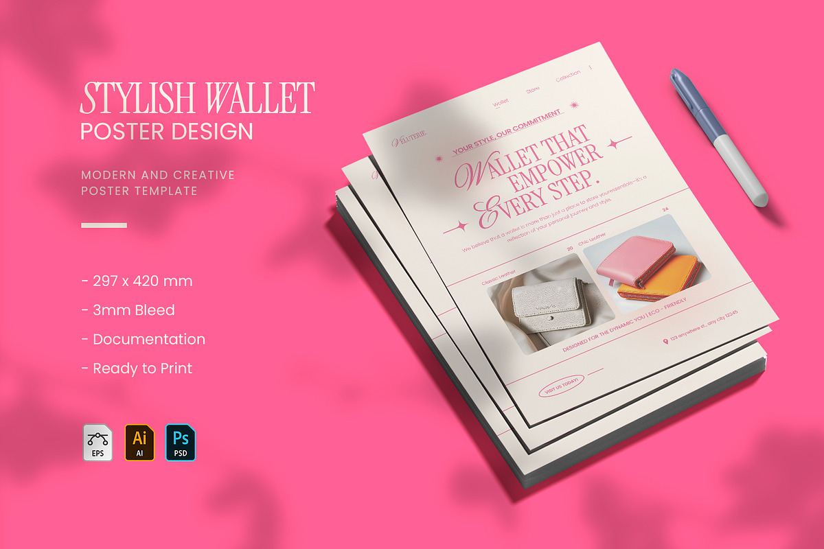 Stylish Wallet - Poster Template, a Poster Template by VUNIRA (Photo 1 of 3)