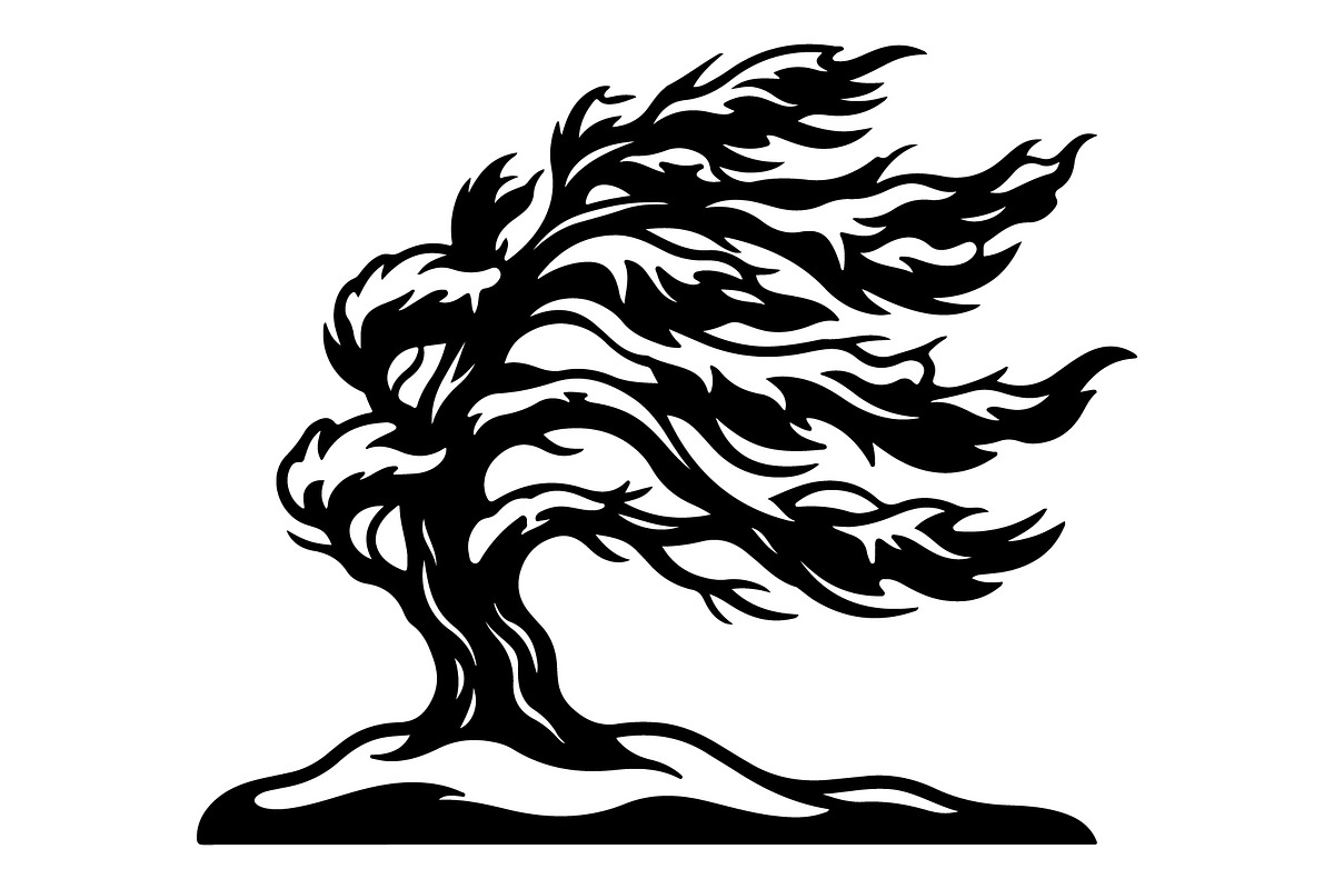 Windblown Tree Silhouette, an Object Graphic by Gfx_Store (Photo 13 of 16)