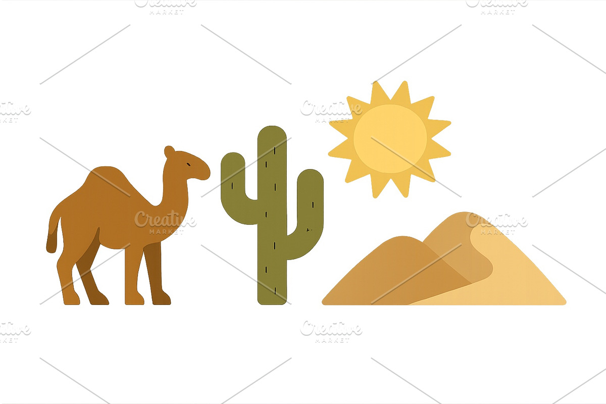 Desert landscape featuring a camel, an Animal Illustration by ZinetroN