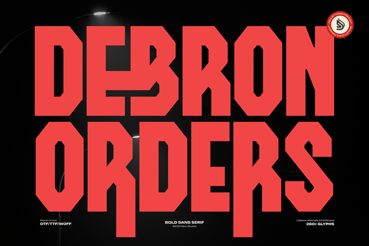 Debron Orders | Bold Sans Serif, a Sans Serif Font by Denustudios (Photo 1 of 12)