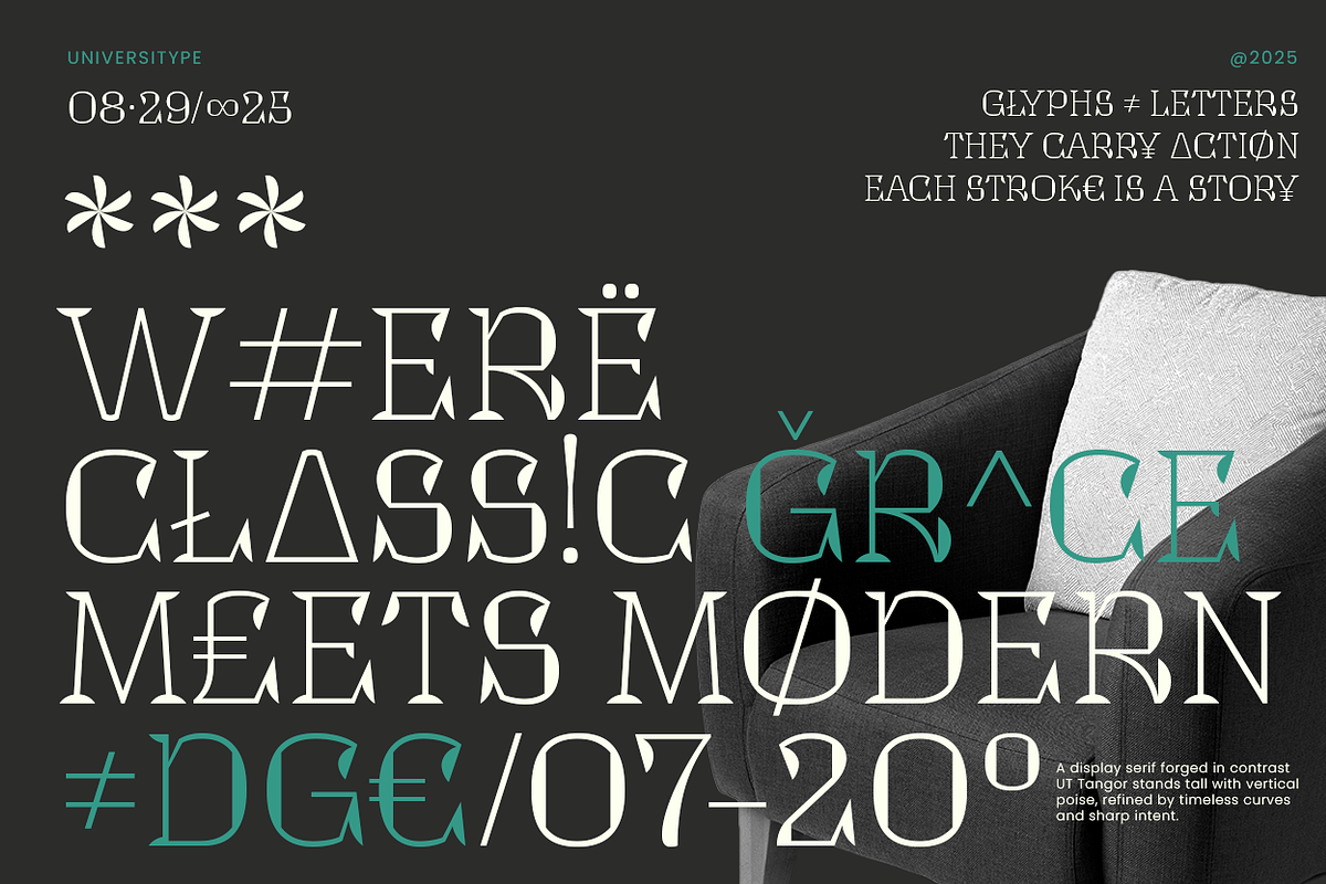UT Tangor - A Decorative Serif, a Serif Font by Universitype (Photo 3 of 12)