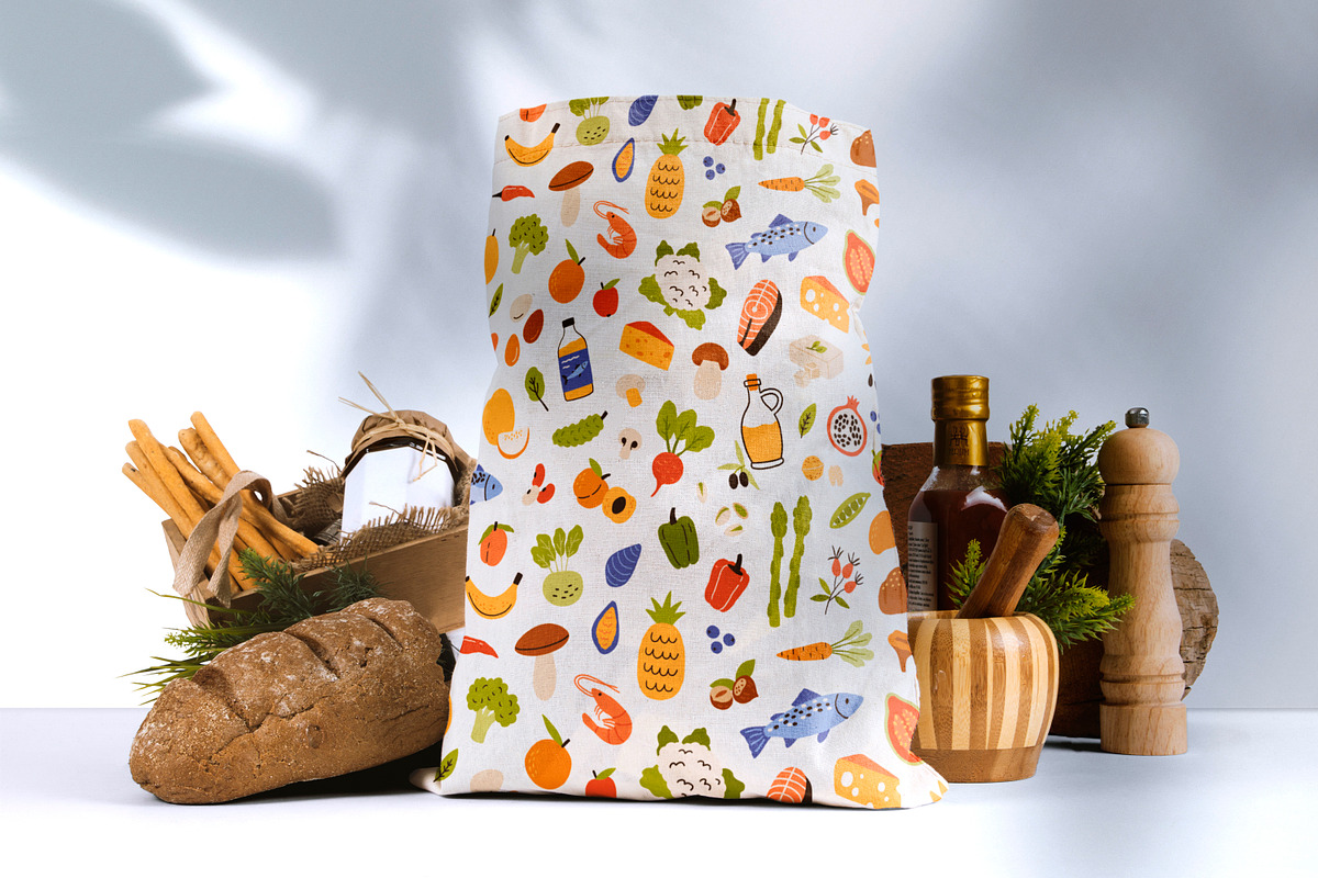 Healthy food seamless patterns, a Pattern Graphic by Good Studio (Photo 8 of 12)
