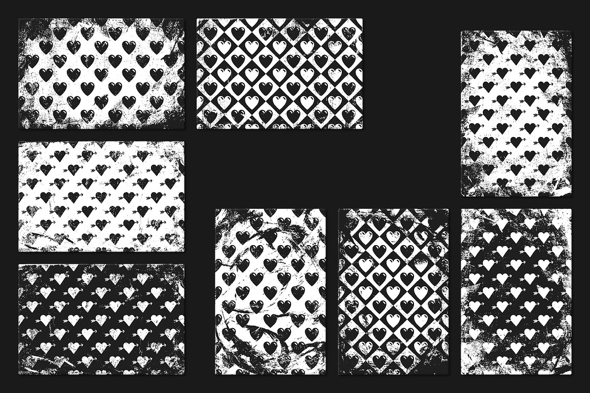 Hearts - 80 Grunge Patterns, a Pattern Graphic by Tustan (Photo 4 of 12)