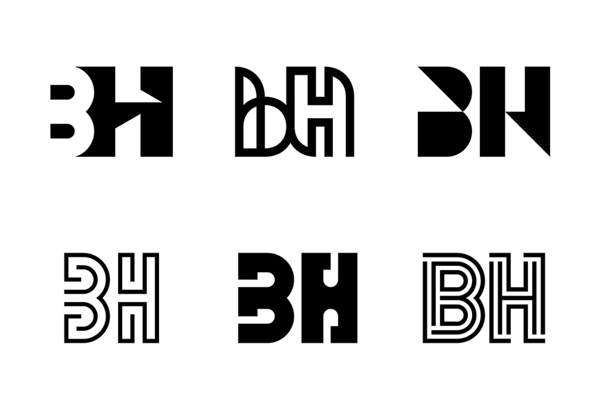 Set of letter BH logos, an Object Graphic by NataliiaVolyk