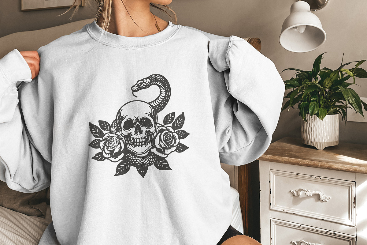 Skull Snake PNG, Floral Skull, an Illustration by SharpMarketplace (Photo 9 of 9)
