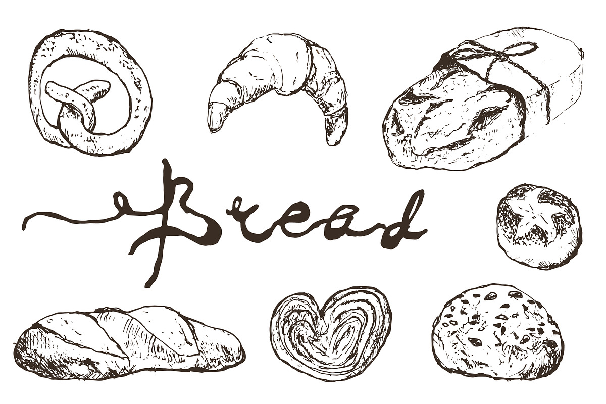 Bakery and bread watercolor, a Food Illustration by Bychovsky design (Photo 5 of 6)