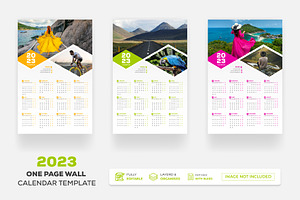 One Page Wall Calendar 2023
