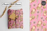 Watercolor Seashell Seamless Pattern, an Illustration by OlDm_Shop (Thumbnail 7 of 10)