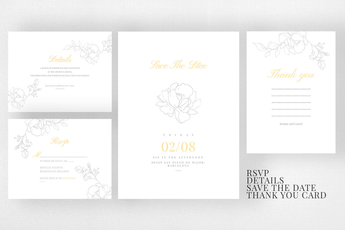 Elegant Floral Wedding Suite, an Invitation Template by Azka Creative (Photo 3 of 5)
