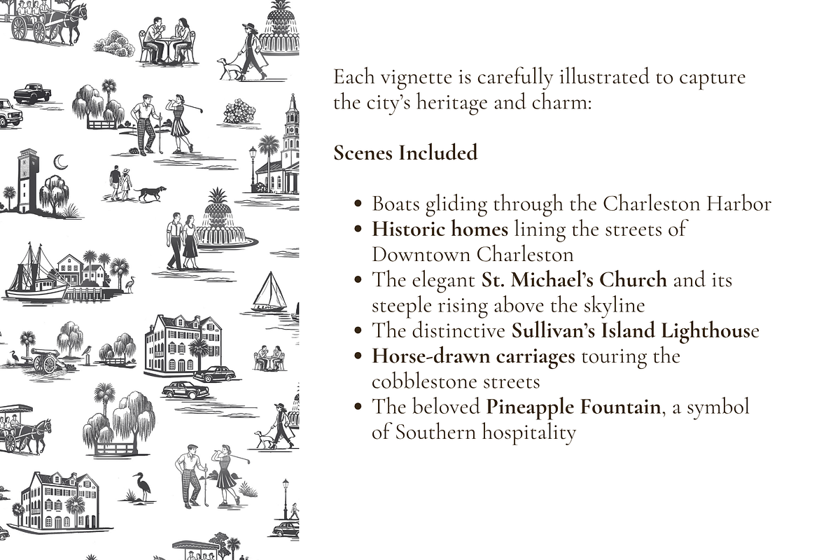 Charleston, SC Toile de Jouy Pattern, a Pattern Graphic by Hughes Studio (Photo 4 of 8)