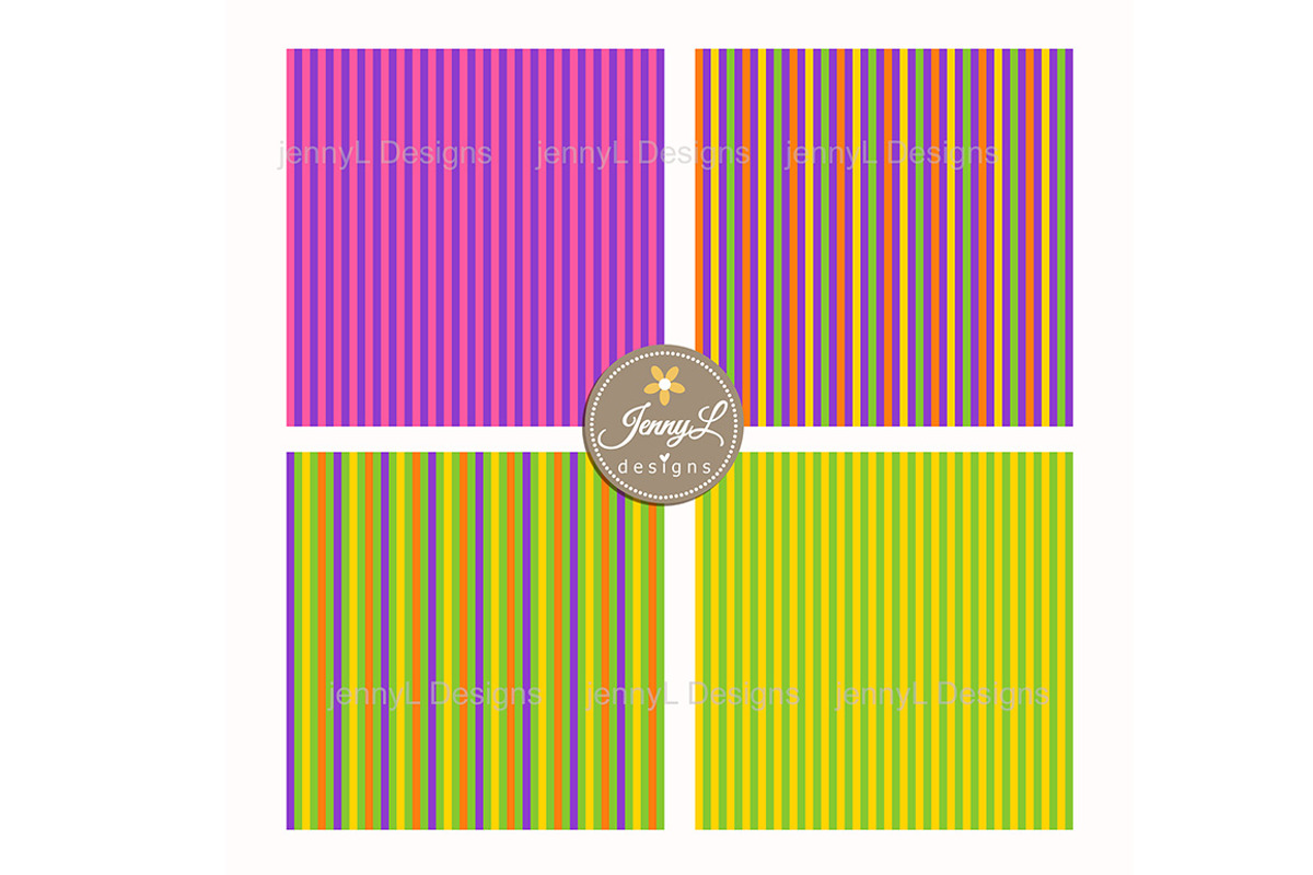 Bright Stripes Digital Papers, a Pattern Graphic by JennyL Designs (Photo 7 of 8)