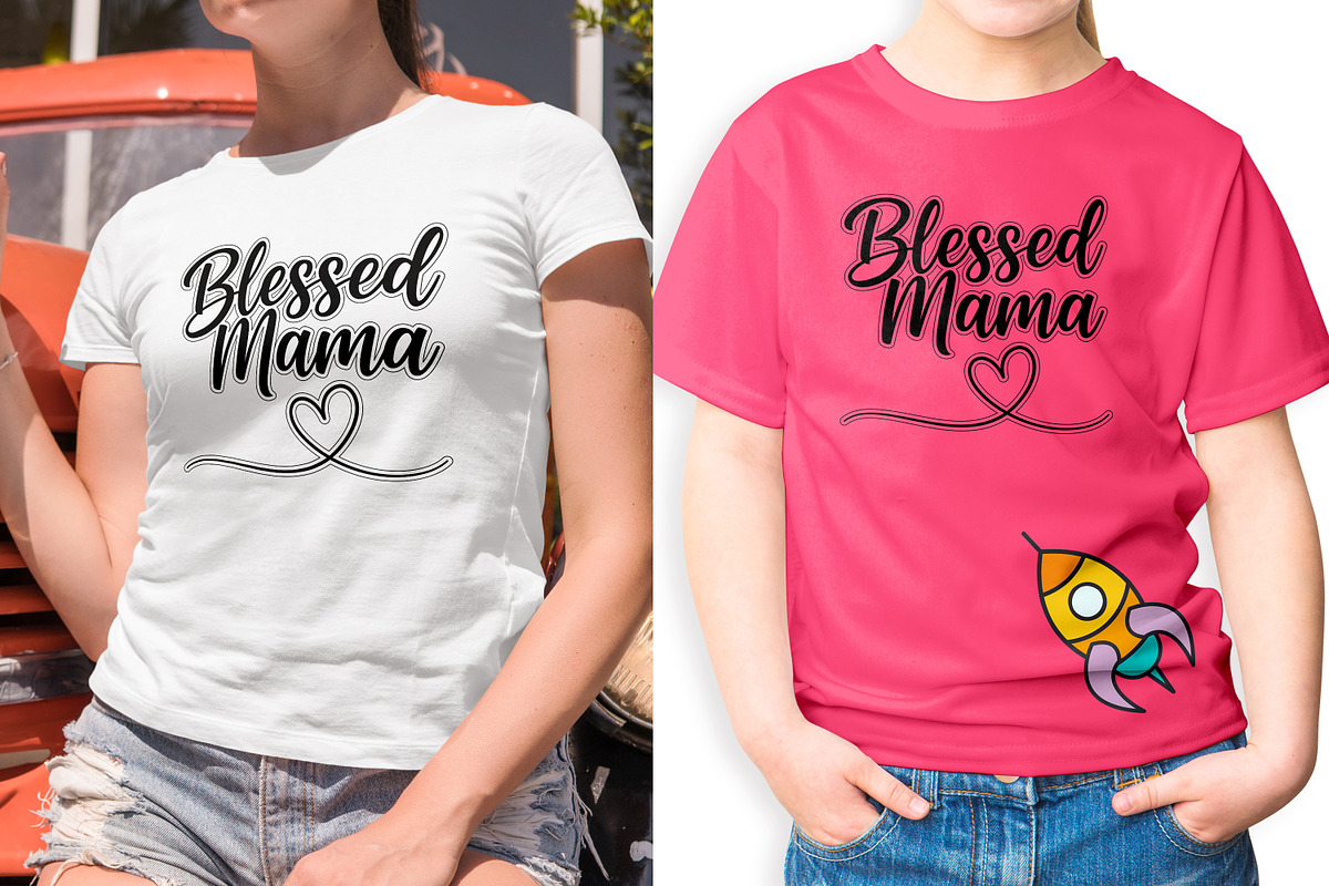 Blessed Mama Shirt T-Shirt Design, an Object Illustration by Ghagra (Photo 3 of 7)