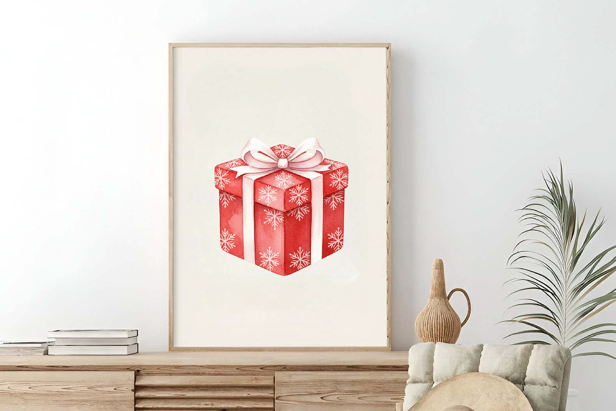 Watercolor Christmas Gift Clipart, an Illustration by SinaCreation (Photo 5 of 7)